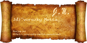 Jávorszky Metta névjegykártya